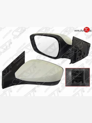 Левое боковое зеркало заднего вида SAT (эл, рег-ка, 3 контакта) Hyundai Solaris RBr седан дорестайлинг (2010-2014)