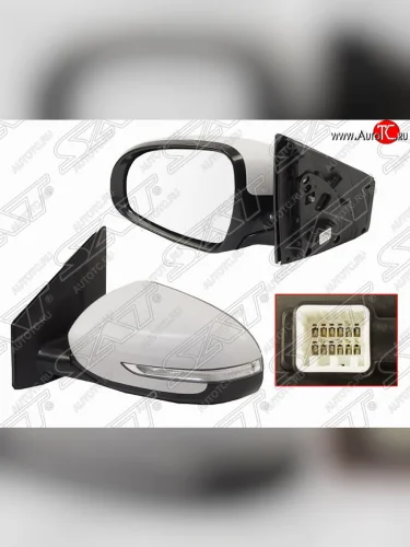 Левое боковое зеркало заднего вида SAT (регул-ка, поворот, 5 контактов) KIA Sportage  4 QL (2016-2018) дорестайлинг