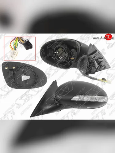 Левое боковое зеркало заднего вида SAT (складное, обогрев, поворот, память, подсветка, пр-во Тайвань) Mercedes-Benz S class  5 W221 (2005-2009) седан дорестайлинг