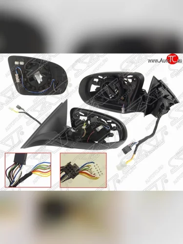 Левое боковое зеркало заднего вида SAT (складное, обогрев, поворот, память, подсветка, мёртвая зона, пр-во Тайвань) Mercedes-Benz C-Class ( С205,  S205,  W205) (2014-2025) дорестайлинг купе, дорестайлинг универсал, дорестайлинг седан, рестайлинг седан