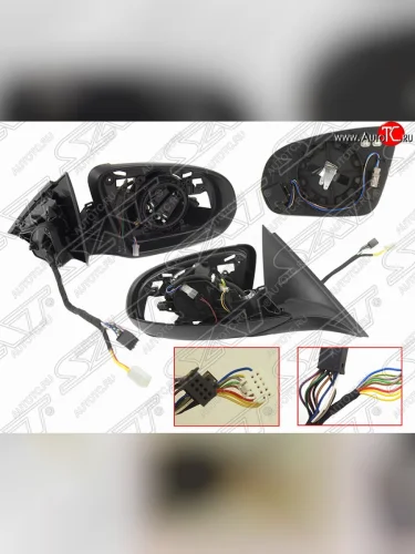 Правое боковое зеркало заднего вида SAT (складное, обогрев, поворот, память, подсветка, мёртвая зона, пр-во Тайвань) Mercedes-Benz C-Class W205 дорестайлинг седан (2015-2018)