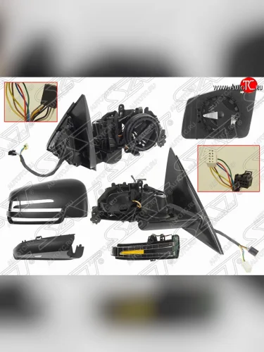 Правое боковое зеркало заднего вида SAT обогрев, поворот, память, подсветка, пр-во Тайвань) Mercedes-Benz E-Class W212 дорестайлинг седан (2009-2012)