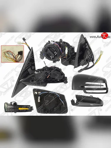 Левое боковое зеркало заднего вида SAT (складное, обогрев, поворот, память, подсветка, мёртвая зона, пр-во Тайвань). Mercedes-Benz E-Class  W212 (2009-2017) дорестайлинг седан, рестайлинг седан