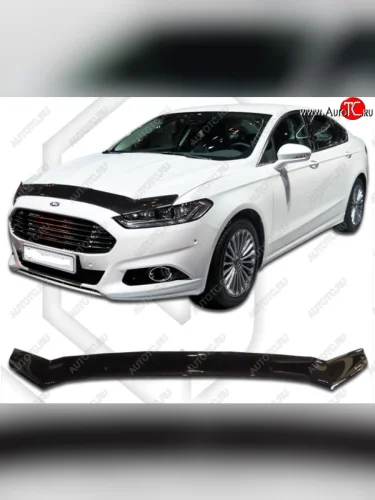 Дефлектор капота CA-Plastiс (Classic черный) Ford Mondeo MK5 CD391 дорестайлинг седан (2014-2018)