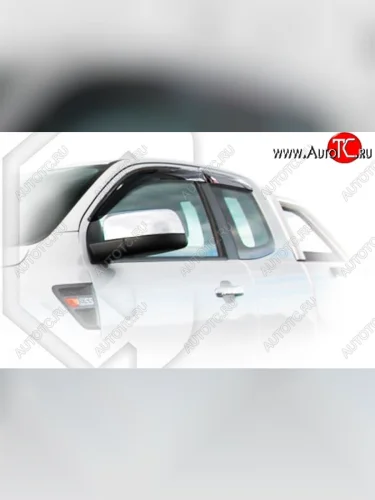 Дефлектора окон CA-Plastiс (Classic полупрозрачные) Ford Ranger RapCab дорестайлинг (2011-2016)