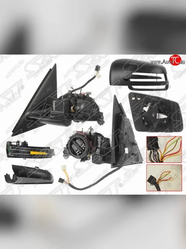 Левое боковое зеркало заднего вида SAT (обогрев, память, поворот, пр-во Тайвань). Mercedes-Benz GLK class  X204 (2008-2015) дорестайлинг, рестайлинг