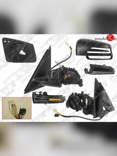 Левое боковое зеркало заднего вида SAT (обогрев, складывание, память, поворот, пр-во Тайвань). Mercedes-Benz GLK class  X204 (2008-2015) дорестайлинг, рестайлинг