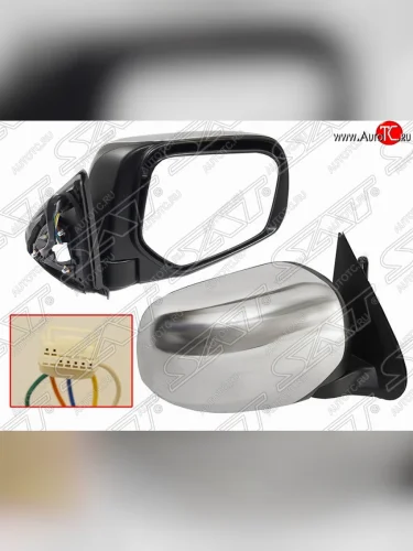 Правое боковое зеркало заднего вида SAT (хром, регулировка, складывание, пр-во Тайвань) Mitsubishi L200 5 KK,KL дорестайлинг (2015-2019)