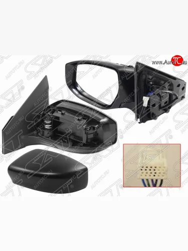 Левое боковое зеркало заднего вида (5 конт./эл. рег-ка/обогрев) SAT Nissan Sentra 7 B17 седан (2014-2017)