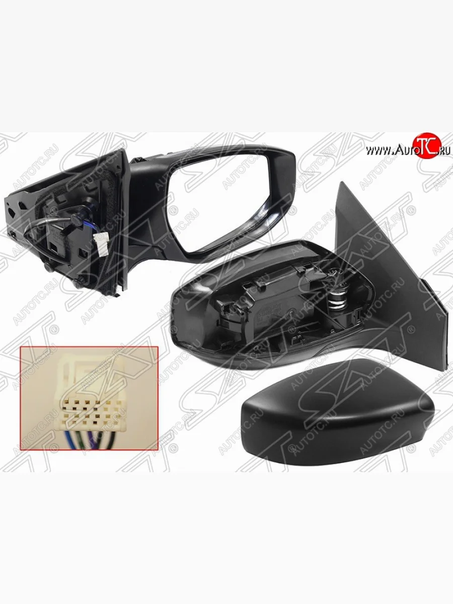 Правое боковое зеркало заднего вида (5 конт./эл. рег-ка/обогрев) SAT Nissan Sentra 7 B17 седан (2014-2017) (Неокрашенное)  в Самаре Самарской области