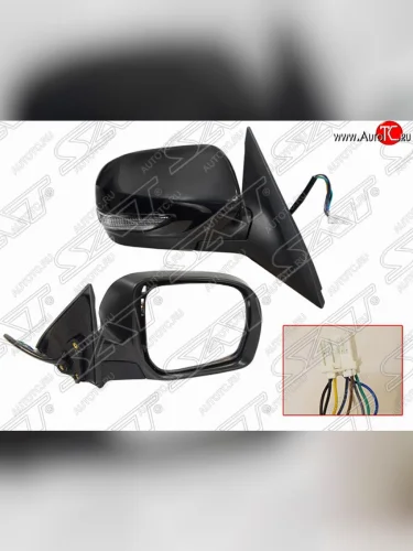 Правое боковое зеркало заднего вида (9 конт./эл. рег-ка/поворот) SAT Subaru Forester SH (2008-2013)