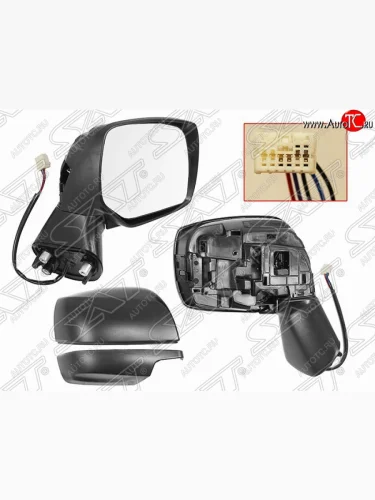 Правое боковое зеркало заднего вида (5 конт./эл. рег-ка/обогрев) SAT Subaru Impreza GJ седан (2012-2017)