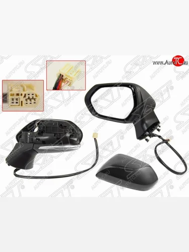 Левое боковое зеркало заднего вида (обогрев/поворот) SAT Toyota Camry  XV70 (2017-2021) дорестайлинг