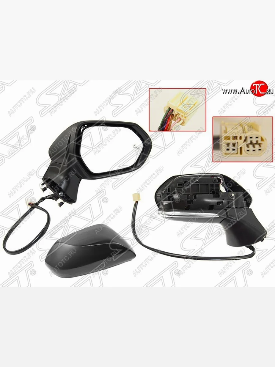 Правое боковое зеркало заднего вида (обогрев/поворот) SAT Toyota Camry XV70 дорестайлинг (2017-2021) (Неокрашенное)  в Воронеже Воронежской области