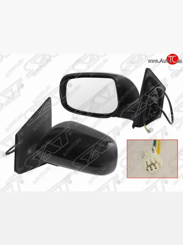 Левое боковое зеркало заднего вида (3 конт./эл. рег-ка) SAT Toyota Corolla  E150 (2006-2010) седан дорестайлинг
