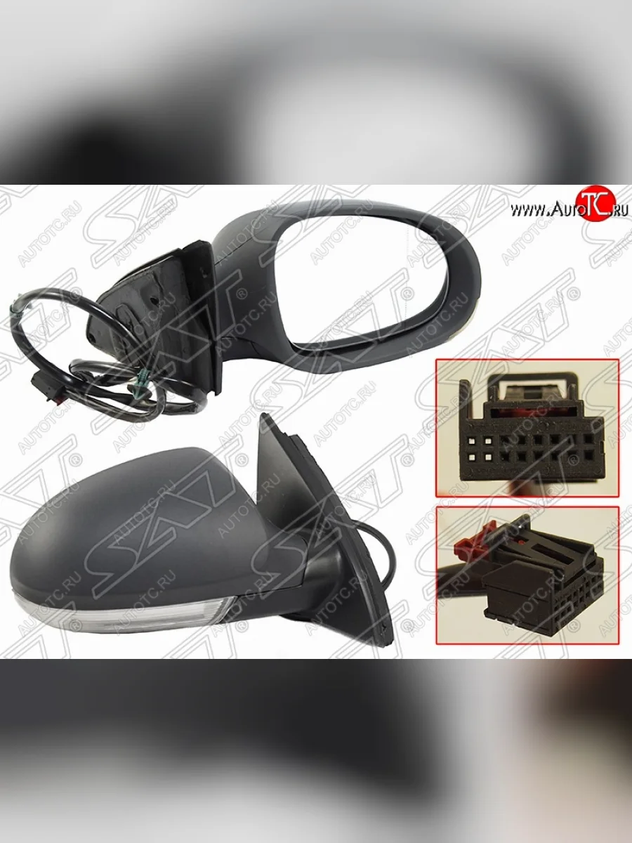 Правое боковое зеркало заднего вида (6 конт./обогрев/поворот) SAT Volkswagen Passat B6 седан (2005-2011) (Неокрашенное)  в Самаре Самарской области