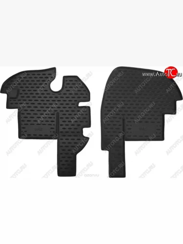 Комплект ковриков в салон Rezkon (резиновые) Уаз Буханка 452 2206 микроавтобус (1965-2025)