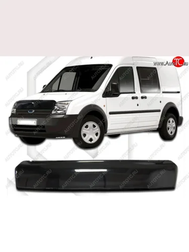 Дефлектор капота CA-Plastiс (Classic черный) Ford Tourneo Connect 1 2-ой рестайлинг (2009-2013)