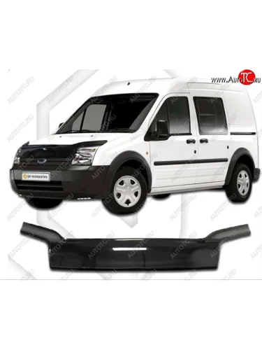 Дефлектор капота CA-Plastiс exclusive (Classic черный) Ford Tourneo Connect 1 2-ой рестайлинг (2009-2013)