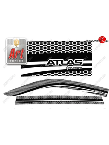 Дефлектора окон CA-Plastic (Серия Art черная) Geely Atlas NL3 (2016-2022)