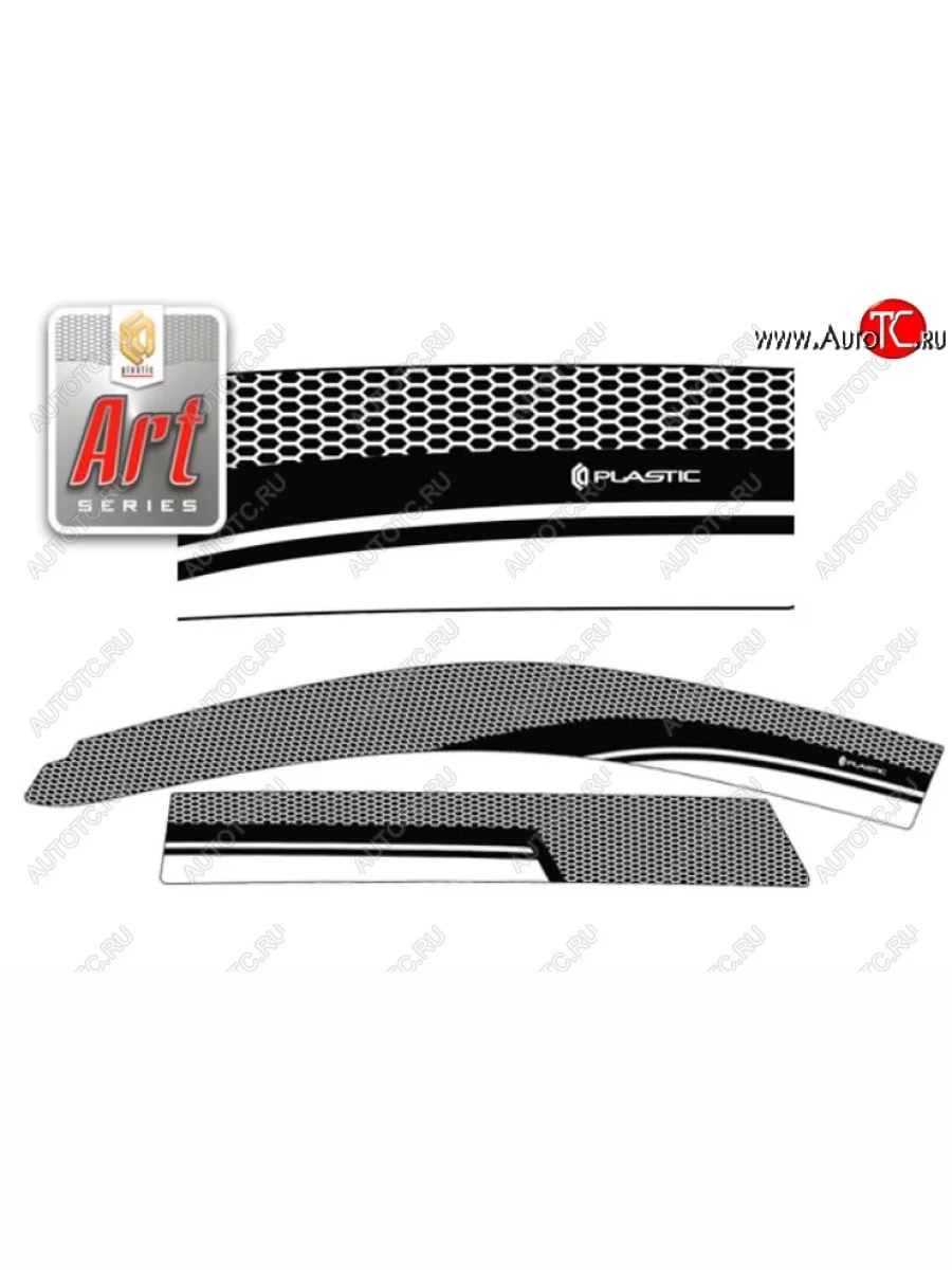 Дефлектора окон CA-Plastic Great Wall Hover H3  дорестайлинг (2010-2014) (Серия Art черная, Без хром.молдинга, Крепление только на скотч)  в Самаре Самарской области