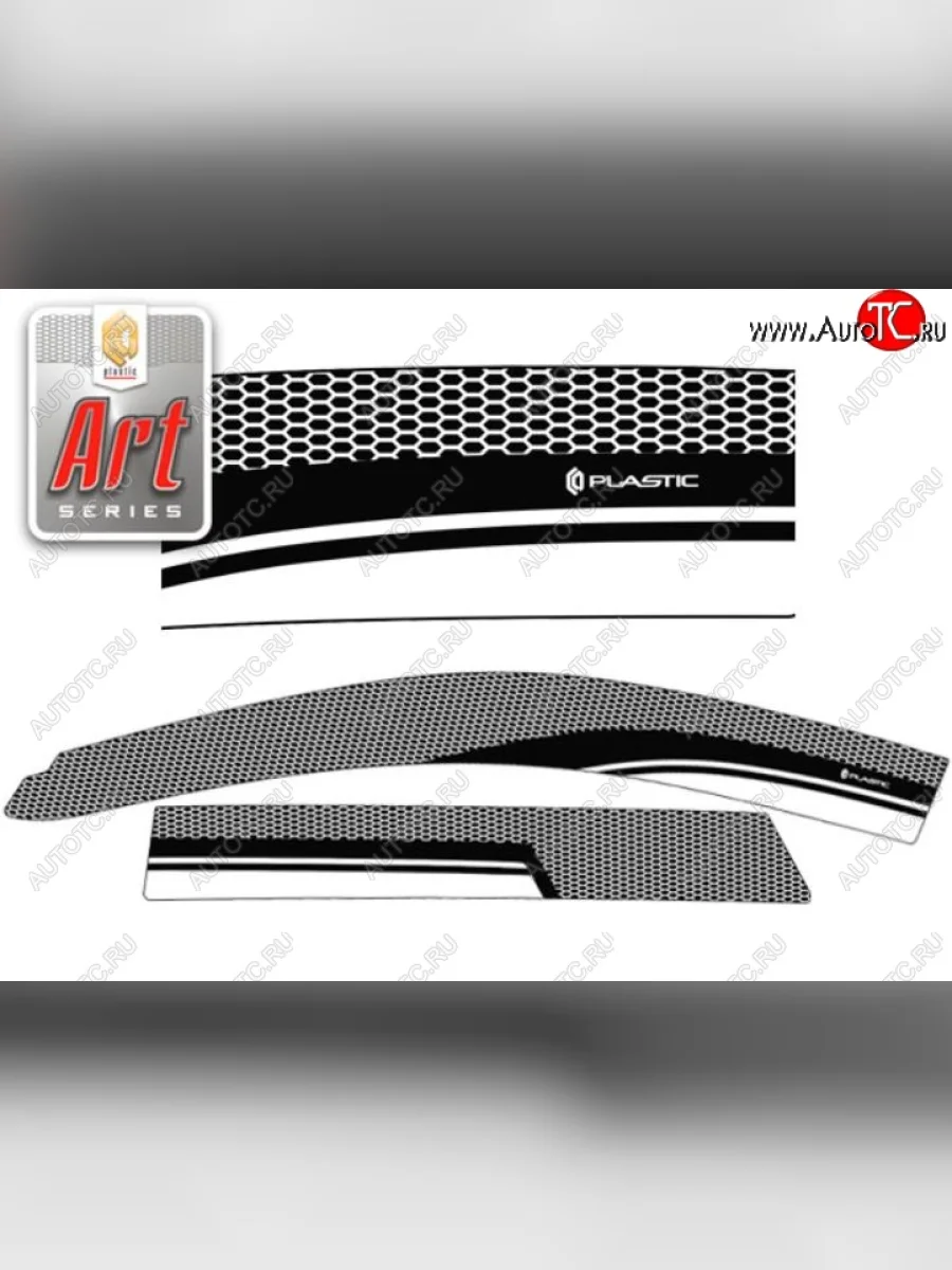 Дефлектора окон CA-Plastic  Great Wall Hover H3 (2014-2016) (Серия Art серебро, Без хром.молдинга, Крепление только на скотч)  в Керчи Республика Крым