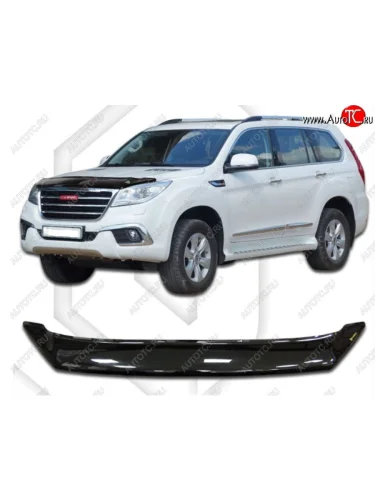 Дефлектор капота CA-Plastiс (Classic черный) Haval H9 дорестайлинг (2015-2017)
