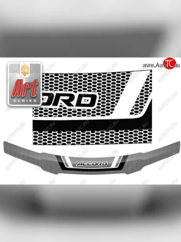 Дефлектор капота (CL1,CL3, CF3-CF5) CA-Plastic (Серия Art черная) Honda Accord 6 CF седан дорестайлинг (1997-2000)