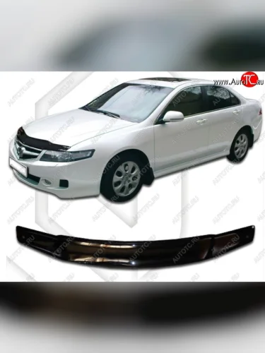 Дефлектор капота (L7 L8 L9) CA-Plastiс (серия Classic черный) Honda Accord  7 CL (2005-2008) седан рестайлинг