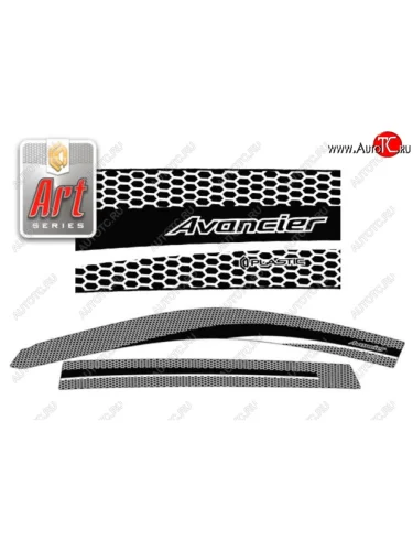 Дефлектора окон (TA1, TA2, TA3, TA4) CA-Plastiс (Серия Art графит) Honda Avancier (1999-2003)