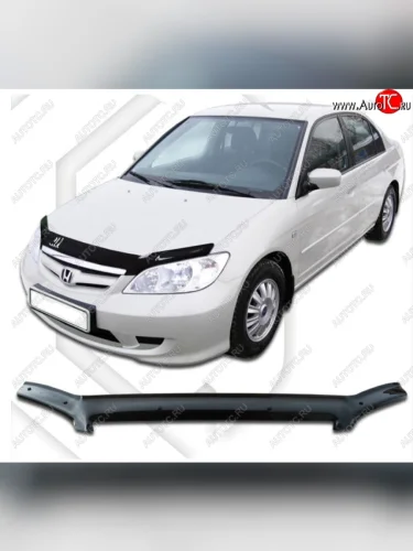 Дефлектор капота SD (ES1) CA-Plastiс (Classic черный) Honda Civic  ES (2000-2003) седан дорестайлинг