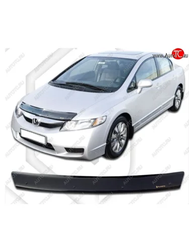 Дефлектор капота USA CA-Plastiс (Classic черный) Honda Civic  FD (2005-2011) седан дорестайлинг, седан рестайлинг