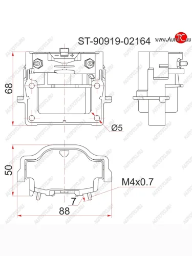 Катушка зажигания (1RZ / 2RZ) SAT Toyota Hiace  H100 (1989-2004) минивэн дорестайлинг (Япония), минивэн 1-ый рестайлинг (Япония), минивэн (Япония)  2-ой рестайлинг