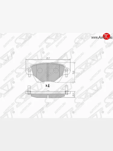 Колодки тормозные SAT (задние) Ford Mondeo Mk3,BWY дорестайлинг, универсал (2000-2003)