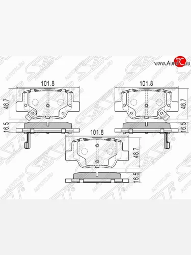 Колодки тормозные (задние) SAT Toyota Verso  R20 (2009-2012) дорестайлинг
