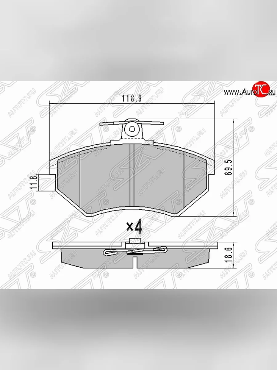 Колодки тормозные (передние) SAT Audi A6 C5 дорестайлинг, седан (1997-2001)  в Керчи Республика Крым
