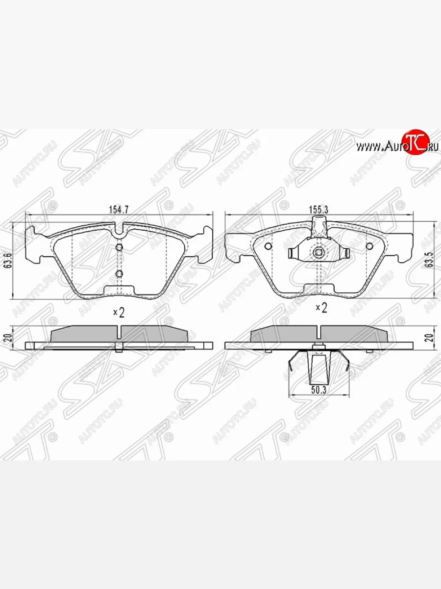 Колодки тормозные SAT (передние)  BMW 5 серия (2003-2007) E60  в Самаре Самарской области