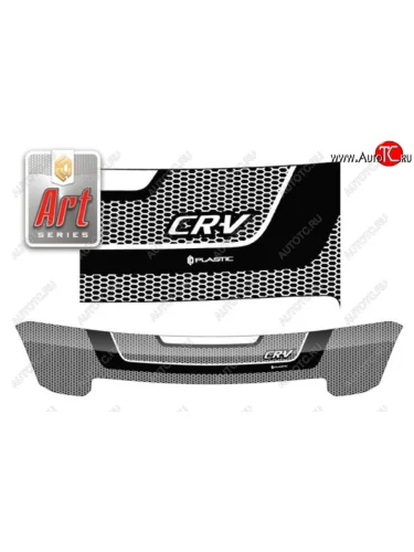 Дефлектор капота CA-Plastiс (Серия Art черная) Honda CR-V RD4,RD5,RD6,RD7,RD9  рестайлинг (2004-2006)