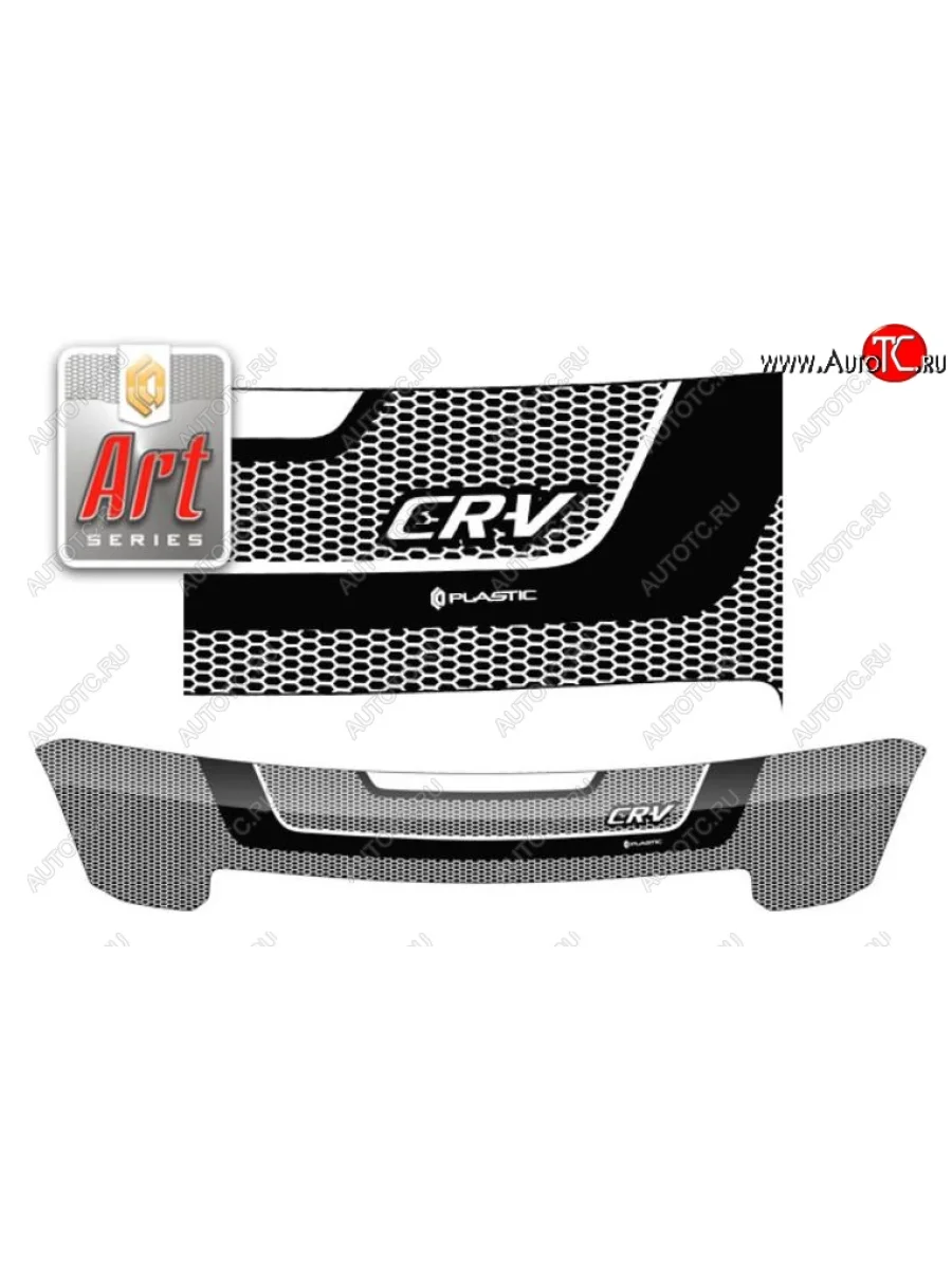 Дефлектор капота CA-Plastiс Honda CR-V RD4,RD5,RD6,RD7,RD9  рестайлинг (2004-2006) (Серия Art серебро)  в Керчи Республика Крым