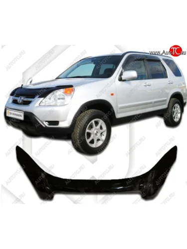Дефлектор капота CA-Plastiс exclusive (Classic черный) Honda CR-V RD4,RD5,RD6,RD7,RD9  рестайлинг (2004-2006)