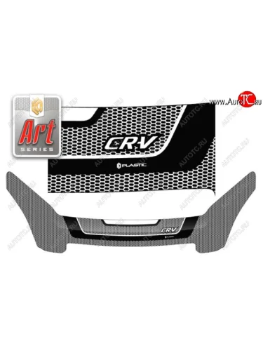 Дефлектор капота CA-Plastiс exclusive (Серия Art серебро) Honda CR-V RD4,RD5,RD6,RD7,RD9  рестайлинг (2004-2006)