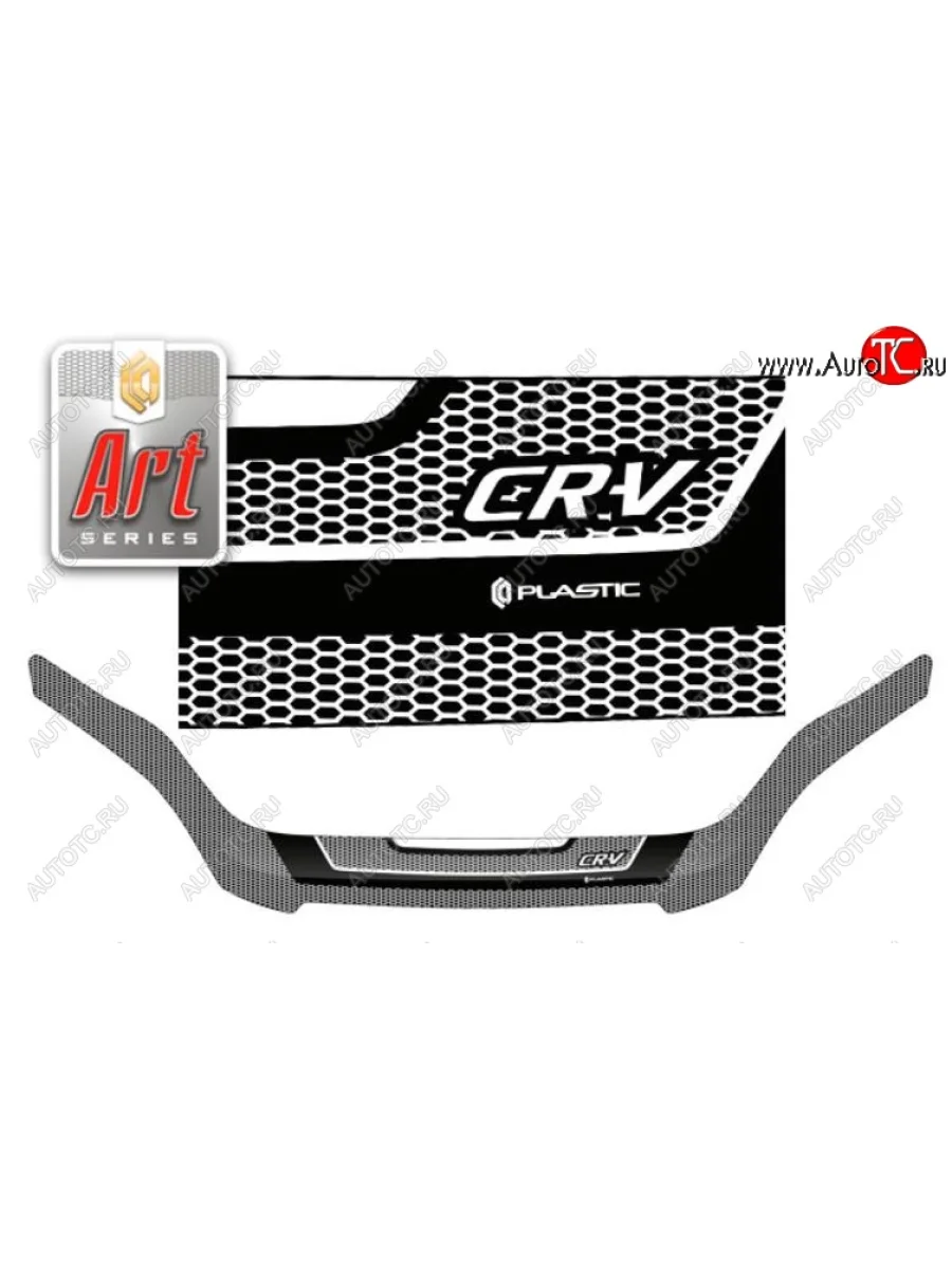 Дефлектор капота CA-Plastiс Honda CR-V RE1,RE2,RE3,RE4,RE5,RE7 дорестайлинг (2007-2010) (Серия Art белая)  в Керчи Республика Крым