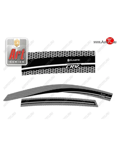 Дефлектор капота CA-Plastiс (Серия Art черная) Honda CR-V RE1,RE2,RE3,RE4,RE5,RE7 дорестайлинг (2007-2010)