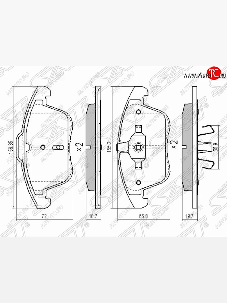Колодки тормозные передние SAT Ford Mondeo Mk4,BD рестайлинг, седан (2010-2014)  в Керчи Республика Крым