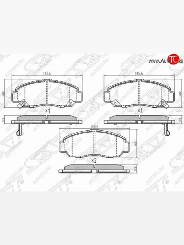 Колодки тормозные передние SAT Honda Accord 8 CU седан дорестайлинг (2008-2011)