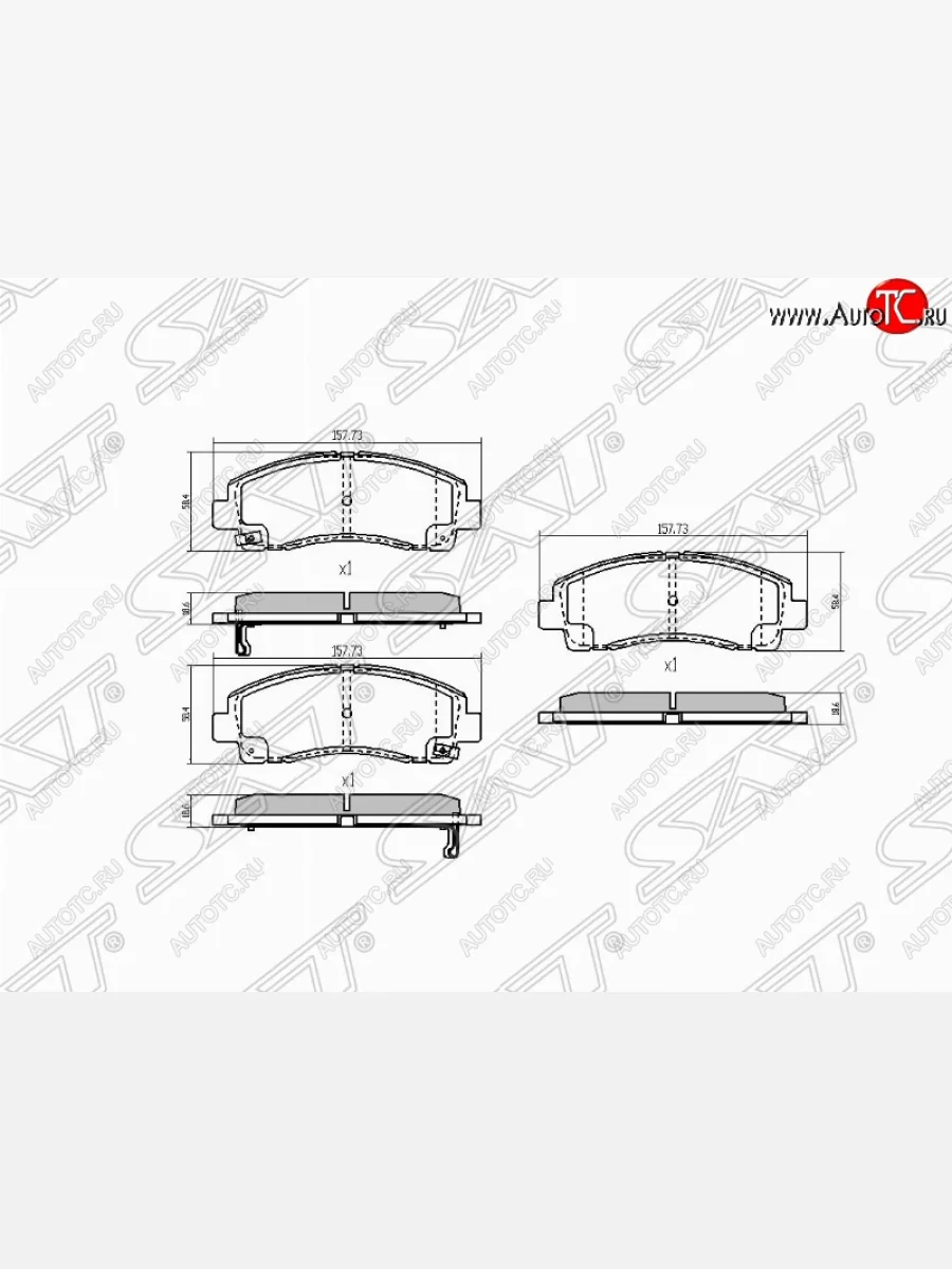 Колодки тормозные (передние) SAT Honda Ridgeline YK1 дорестайлинг (2005-2008)  в Самаре Самарской области