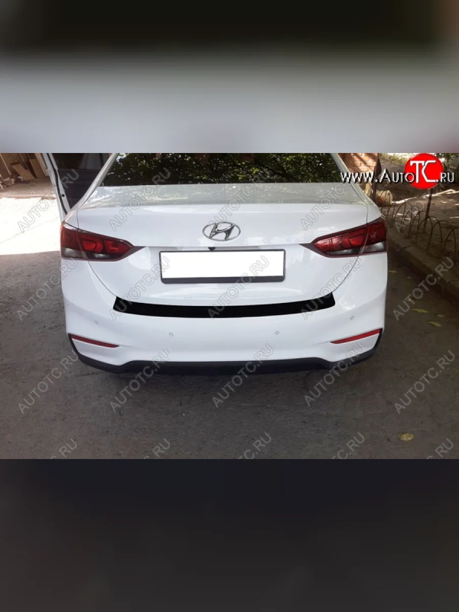 Защитная накладка заднего бампера Тюн-Авто Hyundai Solaris HCR седан дорестайлинг (2017-2020)  с доставкой в г. Самара