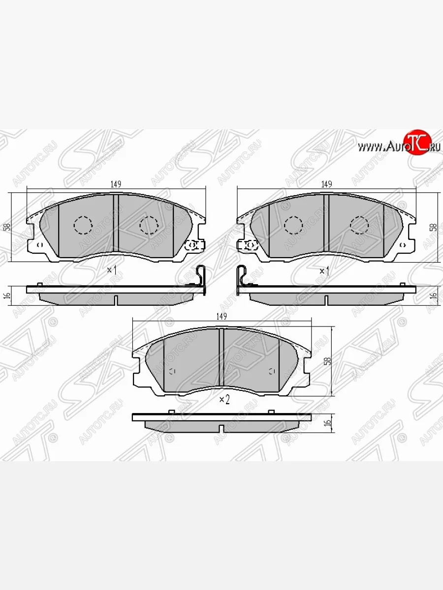 Колодки тормозные SAT Hyundai Terracan HP дорестайлинг (2001-2004)  в Самаре Самарской области