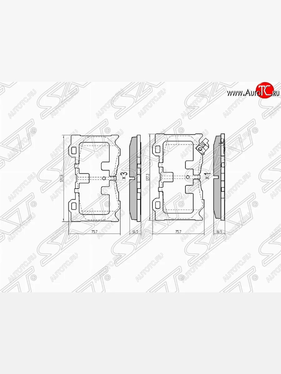Колодки тормозные SAT (передние) INFINITI FX35 S50 дорестайлинг (2002-2005)  в Перми Пермском крае
