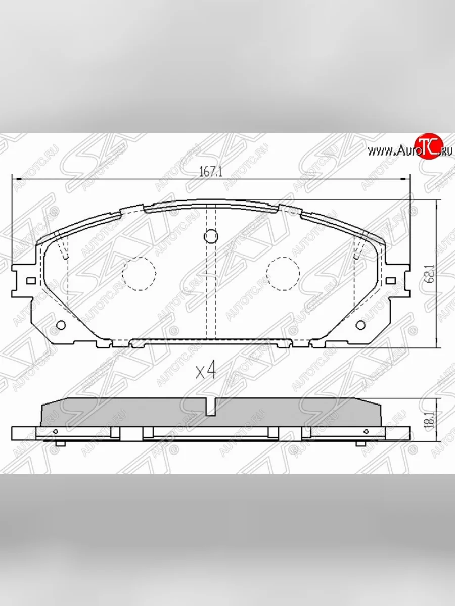 Колодки тормозные SAT (передние) Jeep Cherokee KL дорестайлинг (2014-2017)  в Самаре Самарской области
